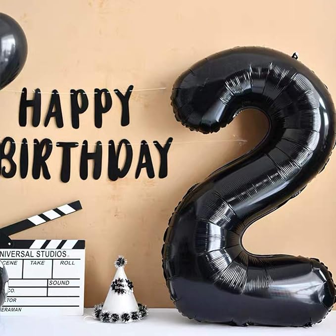 Jonhamwelbor 21 Number Balloons Black Big Giant Jumbo Big Large 21 Foil Mylar - Image 4