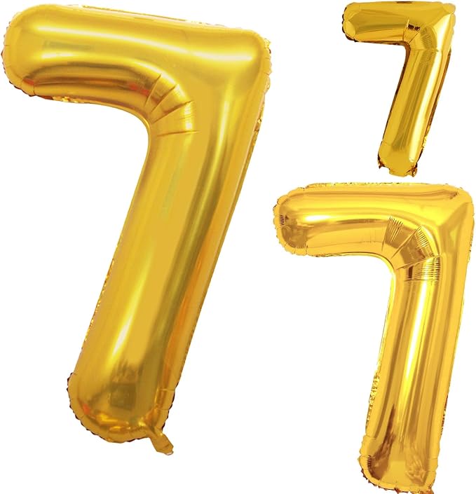 Gold Foil Balloons Number 7, Huge Number Balloons by GOER