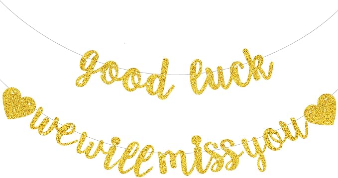 BEISHIDA Glitter Gold Good Luck We Will Miss You Banner Party Decor No DIY | by Beishida