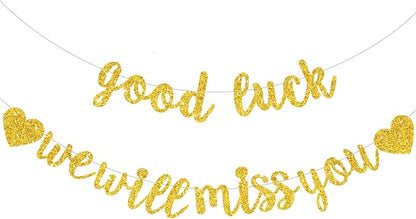 BEISHIDA Glitter Gold Good Luck We Will Miss You Banner Party Decor No DIY | by Beishida
