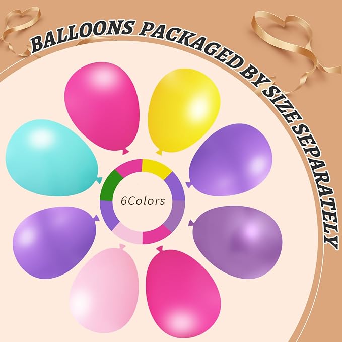 412pcs Purple Blue Pink Balloon Garland Arch Kit, 18 12 10 5 inch Different - Image 4