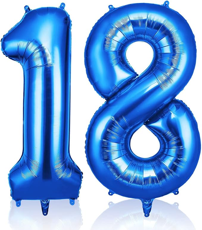 OFFCUP Number 18 Balloons 40 Inch, Big Jumbo Number Balloon Celebration Party by OFFCUP