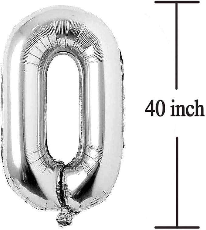 Jonhamwelbor 40 Balloon Noumbers Silver Giant Jumbo Big Large Balloons 40 Years - Image 3