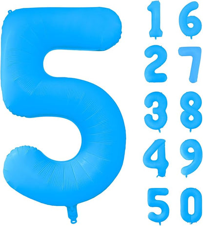 Fluorescent Blue Number Balloon 40 inch Giant Foil Helium Balloons Blue Number by Yeodong