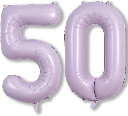 50th Birthday Balloons Pastel Purple by Lingqiang