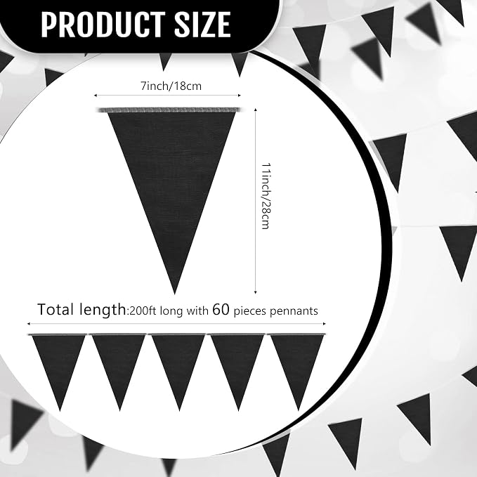 Tatuo 200 Feet Solid Pennant Banners Flags String Triangle Hanging DIY Bunting - Image 2
