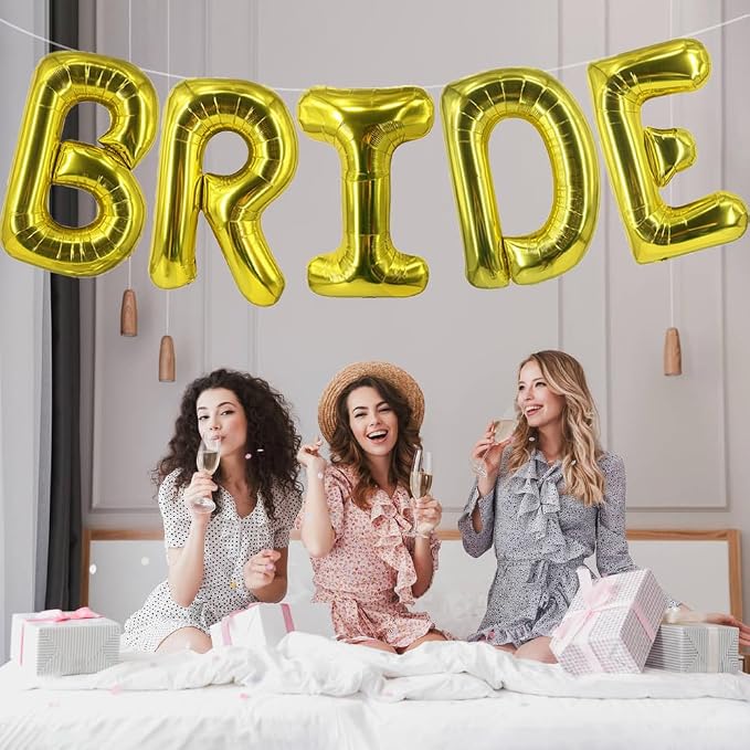 Gold Bride Balloons Wedding Balloon 40 Inch Letter Bachelorette Balloons - Image 2