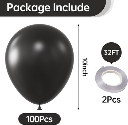 10 Inch Black Balloons - Image 2