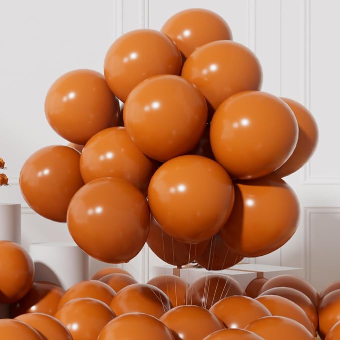 AULE 50Pcs Latex 12 Inch Burnt Orange Balloons | Helium Party Happy Birthday by AULE