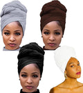 Harewom Head Wraps for Black Women Stretch Head Scarf Long African Hair Wraps Turban Headwraps Jersey Headbands