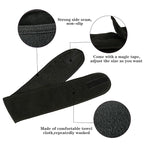 Facial Spa Headbands 4PCS, Makeup Shower Bath Wrap Sport Headband Terry Cloth Stretch Towel with Magic Tape (Black)