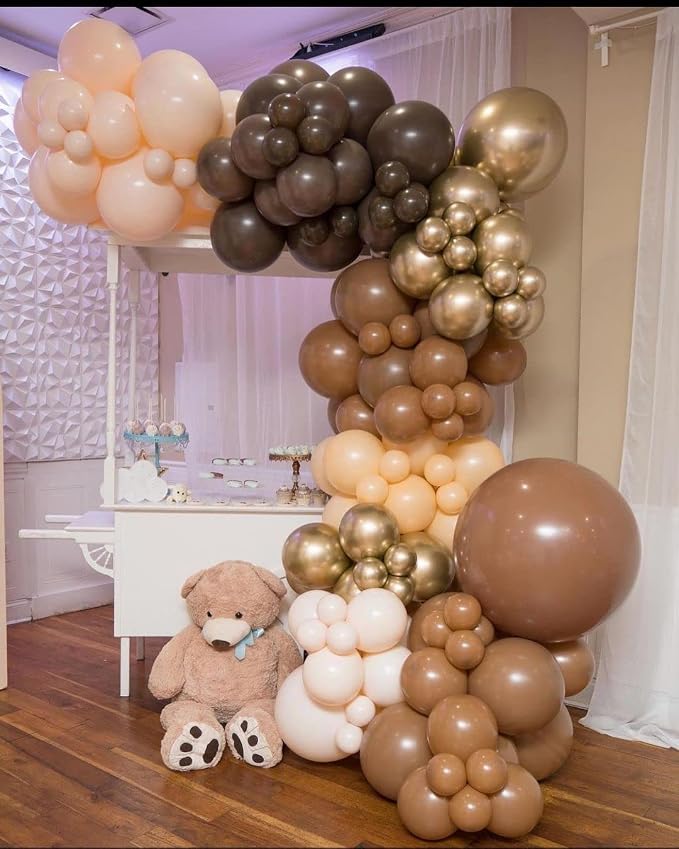 KBZVNAF Brown Latex Party Balloons 50 Pack 12 inch | Light Brown Helium Balloons - Image 5