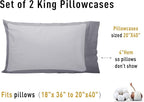 Sunflower King Pillowcases Set of 2, 100% Cotton King Pillow Cases 2, 20×40 inches Frost Gray, Soft and Breathable