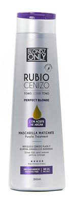 Silver Ash Blonde Hair Blue Toning Mask | Eliminates Brassiness | Neutralizes Yellow & Orange Tones | With Argan Oil Perfect Blonde (SILVER ASH BLONDE) 11.8 Fluid Ounce (350 ml)