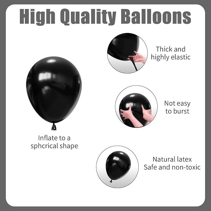 Black and White Balloons Arch Kit - Image 5