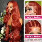 Ginger Wig Human Hair 13X4 HD Transparent Lace Front Wigs Human Hair Pre Plucked with Baby Hair Chestnut Brown #33 Human Hair Wigs For Women 24Inch