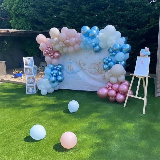 Pink and Blue Latex Balloons, Gender Reveal, Birthday Party Decorations - Image 3