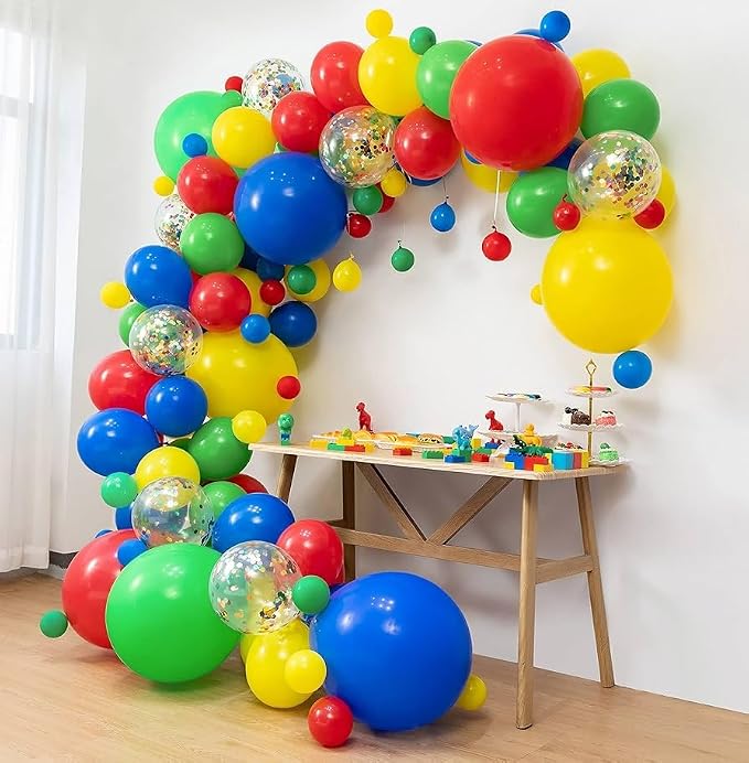 Biapian Red Yellow Blue Balloons, 12 Inch Matte Latex Balloons Colourful - Image 3