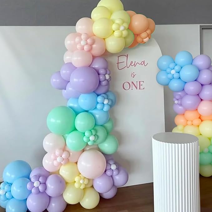 MEBAY Pastel Rainbow Balloon Arch Garland Kit - Image 4