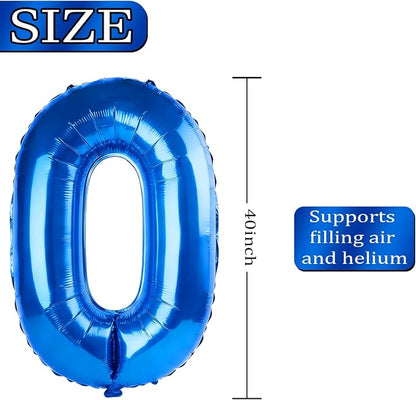 40 Inch Number 80 Balloons for 80th Birthday Party Decorations, 0-100 Dark Blue - Image 4