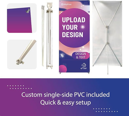 Custom Banner with X Stand 32" x 71" | Personalized X Banner Stand - Image 5