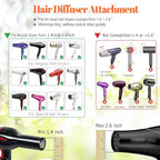 Hair Diffuser for 1.4"-2.6" Blow Dryers, Diffuser Hair Dryer Attachment, Professional Hair Diffuser for Curly Wavy Long Thick Hair
