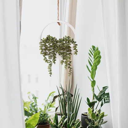2pcs Artificial Succulents Hanging Plants 12.2'' Fake String of Pearls in Pot - Image 7
