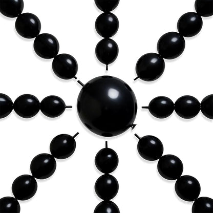 PartyWoo Black Linking Balloons 100pcs 6 Inch Black Link Balloons | by PartyWoo