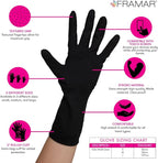 FRAMAR Powder Free Nitrile Gloves Medium – 12 INCH Black Gloves Disposable Latex Free, Guantes De Nitrile, For Hair Dye, Cleaning, Tattoo – Extra Durable & Resistant – 100 Pack