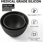 4Pcs Silicone Mixing Bowl DIY Hair Color Mixing Bowls for Home Salon Spa Face Skin Applicator Bowl, Black