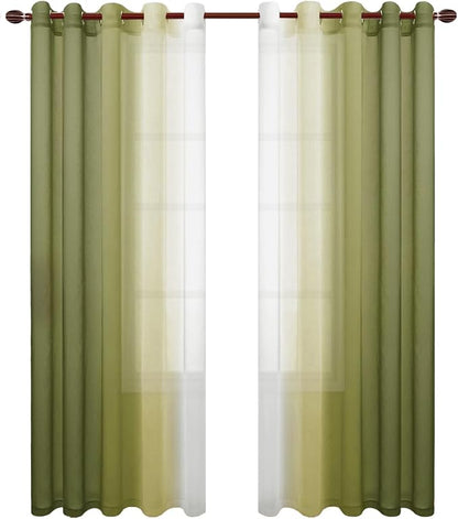 DWCN Ombre Faux Linen Sheer Curtains - Image 8