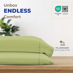 THREAD SPREAD 100% Egyptian Cotton Pillow Cases - 1000 Thread Count Pillow Cases Queen/Standard Size Set of 2, Soft & Breathable Extra Long Staple Sateen Cotton Pillow Covers for Bed - Sage Green