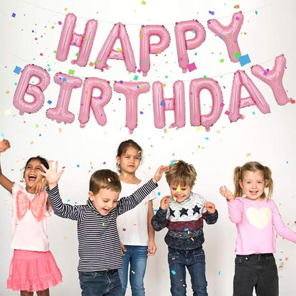 TONIFUL Pink Happy Birthday Balloons Banner Decorations - Image 4
