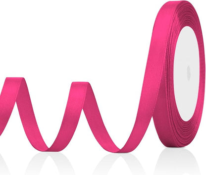 Hot Pink Ribbon for Christmas Tree Decoration 3/8 in 25 Yards Silk Ribbons Hair by OALCQ