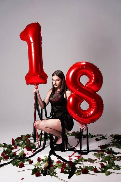 30 Balloon Number 40 Inch Red Balloons - Image 3