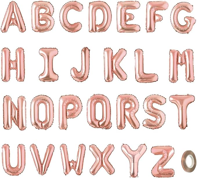Letter Balloons Rose Gold Balloon, Custom Alphabet Balloons by Uorbmaio