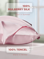 Mulberry Silk Pillowcase for Hair and Skin, SGMSILK 22 Momme Natural Silk Pillow Cases with Zipper, 6A Soft and Smooth Single Sided Pure Silk Pillow Cover (Soft Pink, Queen 20"x30")