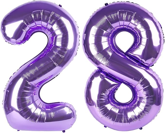 Number Balloons Purple 28 Balloon 40 inch by Enyeopd