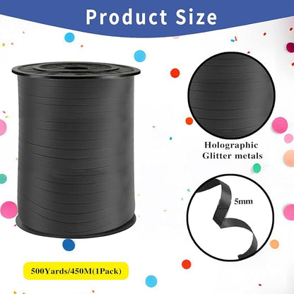 500 Yard Black Curling Ribbon for Birthday Party Festival Decoration and Crafts - Image 2