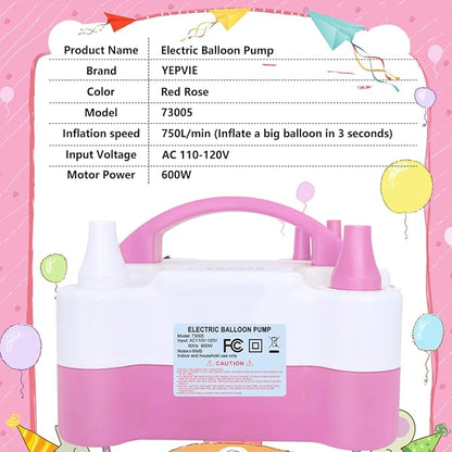 Electric Balloon Pump, Portable 2 Modes Balloon Blower Machine - Image 4