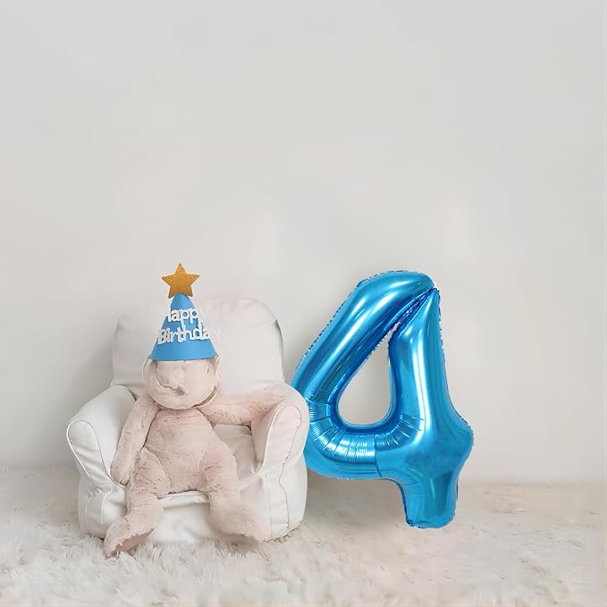 40 Inch Blue Number Balloons, Helium Mylar Foil Number Balloons - Image 6
