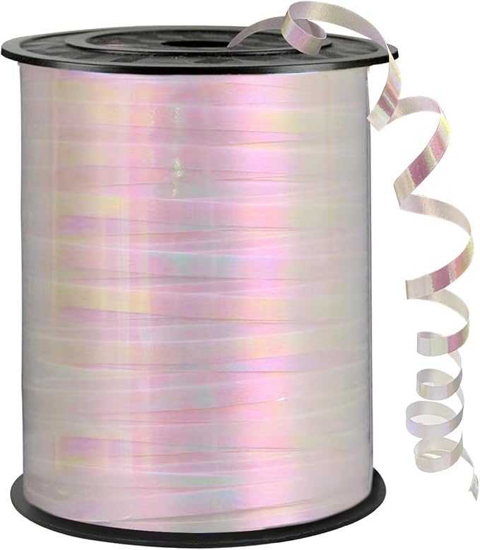 500 Yard Iridescent White Ribbon, 1/5" Ribbon Curling by ZJWZSLI