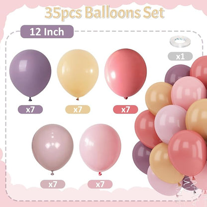 Pink and Purple Balloons 12inch Dusty Purple Blush Pink Balloon - Image 4