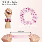 Ultra-Petite Satin Scrunchies for Women – 8PCS Blush Small Hair Ties – Soft Silk-Like Mini Hair Bands, No Crease, Frizz-Free, Gentle on Hair, Perfect for Daily Wear & Sleep