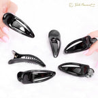 RC ROCHE 6 Pcs Small Flat Flip Hair Claw Clips for Women Alligator Duckbill Thick Hair Styling Barrette Strong Side Slide Jaw Plastic No Slip, Small Black