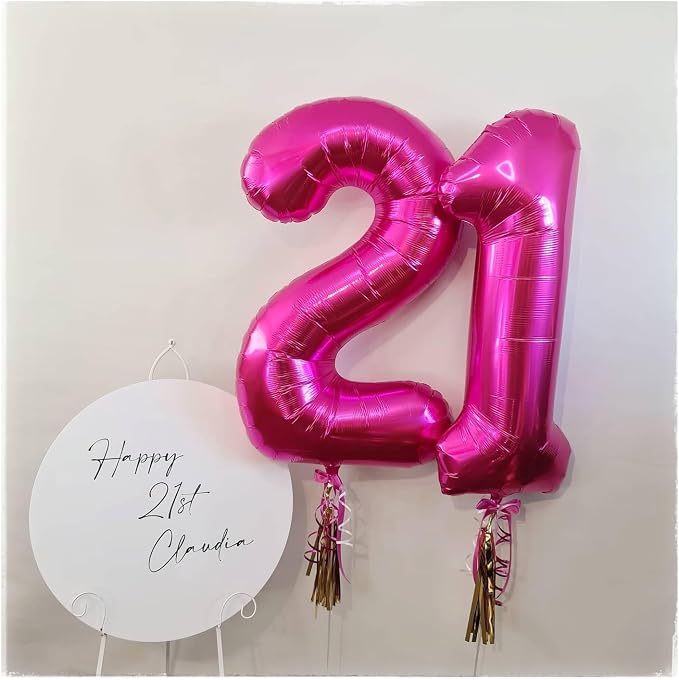 Hot Pink Number 1 Balloon 40 Inch, 1st Birthday Decorations Men Women | Foil - Image 2