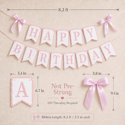 Pink Happy Birthday Banner - Image 3