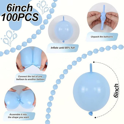 Light Blue Linking Balloons, Tails Balloon - Image 2
