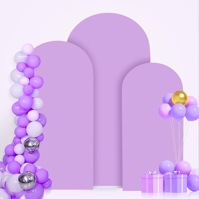 FANPROMS Wedding Arch Cover Set of 3 Lavender Arch Backdrop Cover 4 5 6FT - Image 5