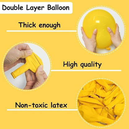 Yellow Balloon Different Sizes Latex Double Stuffed Matte Yellow Balloon - Image 4
